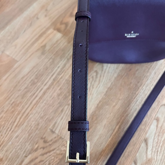Kate Spade Cameron Street Byrdie Saddle Dark Purple Crossbody Bag - Picture 3 of 12
